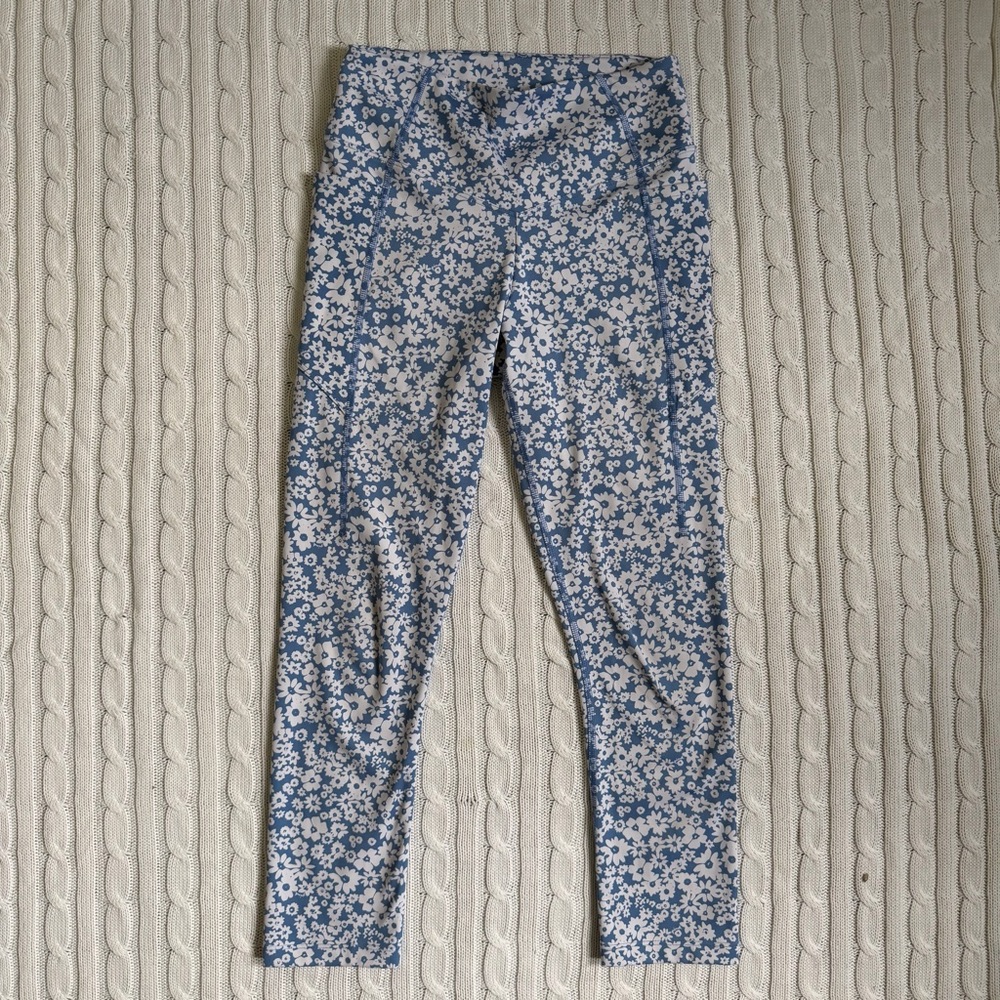 Victoria’s Secret PINK Floral Blue Women's Legging Yoga Workout Pant Small EUC